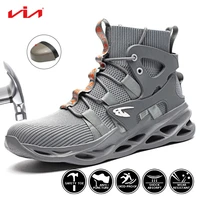 2021 male work safety steel toe boots for men and women lightweight breathable industrial construction shoes