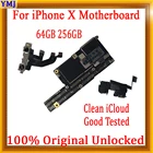 Материнская плата для iphone X, 64 ГБ256 ГБ, сбез Face ID, бесплатный iCloud для iphone x, материнская плата с системой IOS, логическая плата