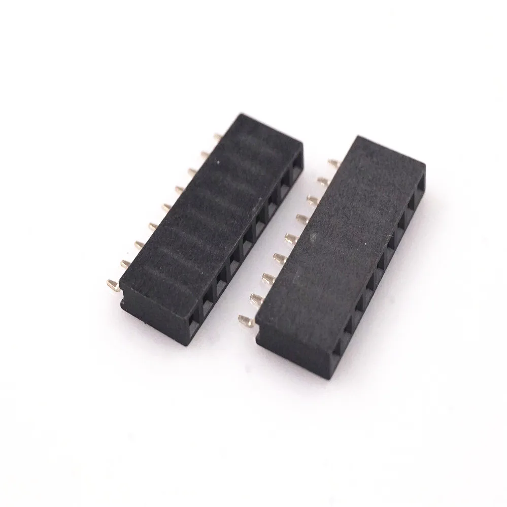 100Pcs 0.100&quot 2.54mm 1x9 Pin 9 Position Female PCB Header Single Row Right Angle SMT/SMD Surface Mount Horizontal M20 Connector - купить