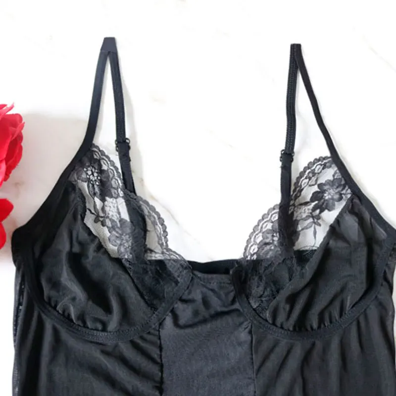 

Womens Sleeveless Sling Push up Dress Slim Lace Erotic Underwear Nightdress Babydoll TC21