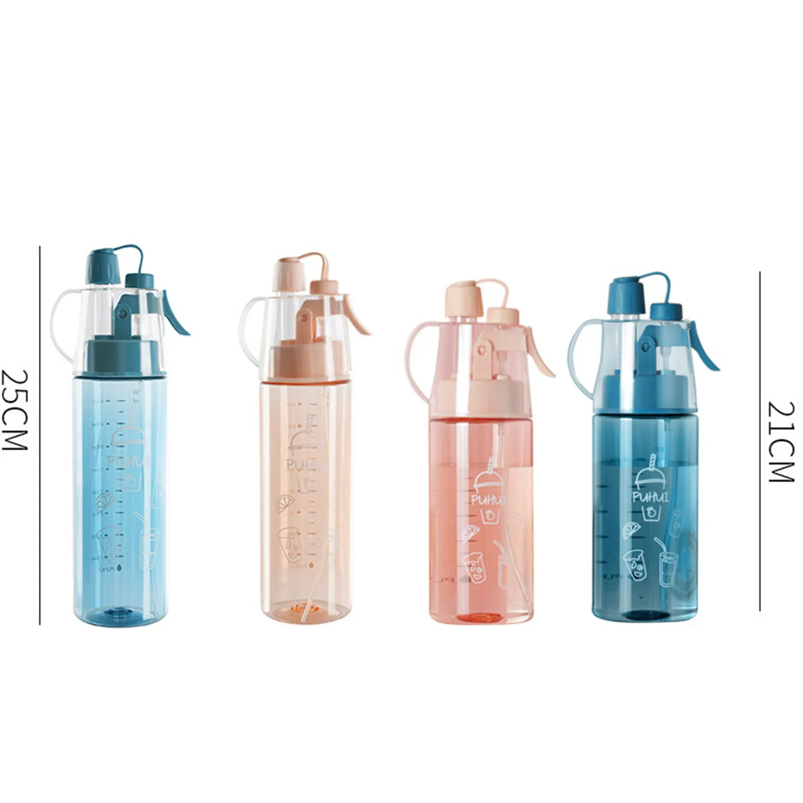 

Sports Water Bottle Portable Plastic Spray Bottles Leakproof Travel Drink Cup Candy Color Yoga Camping Drinking Tools High