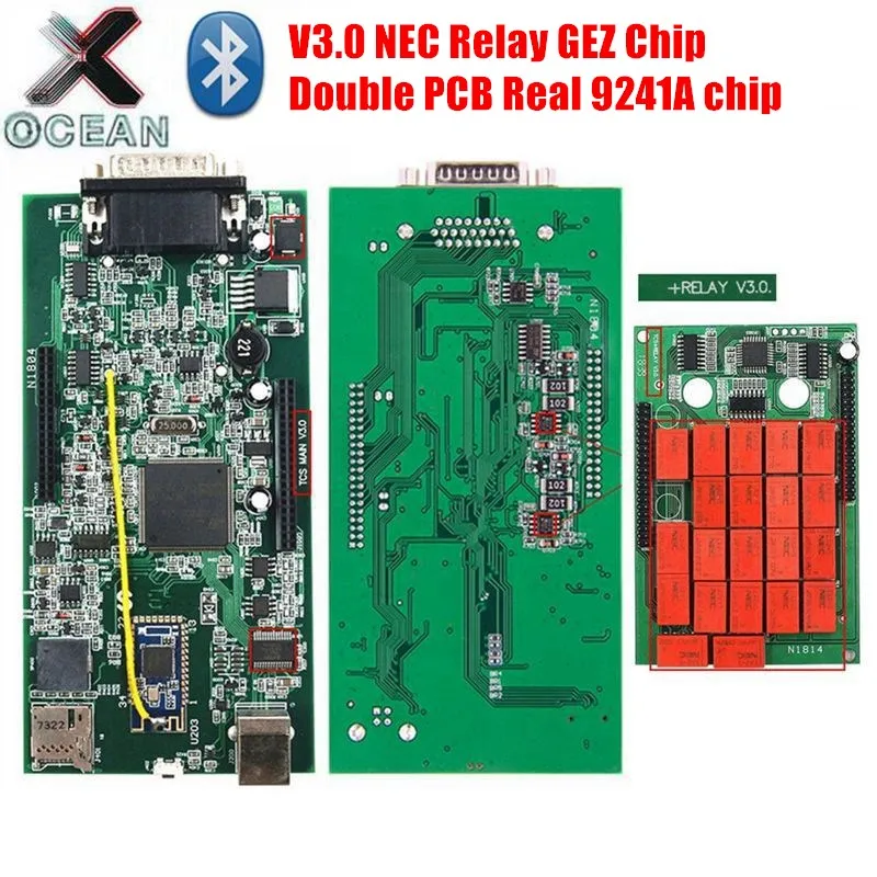 Bluetooth TCS PRO 2016.R1 V3.0 NEC Реле OBD2 Real 9241A чип Автомобильный диагностический сканер