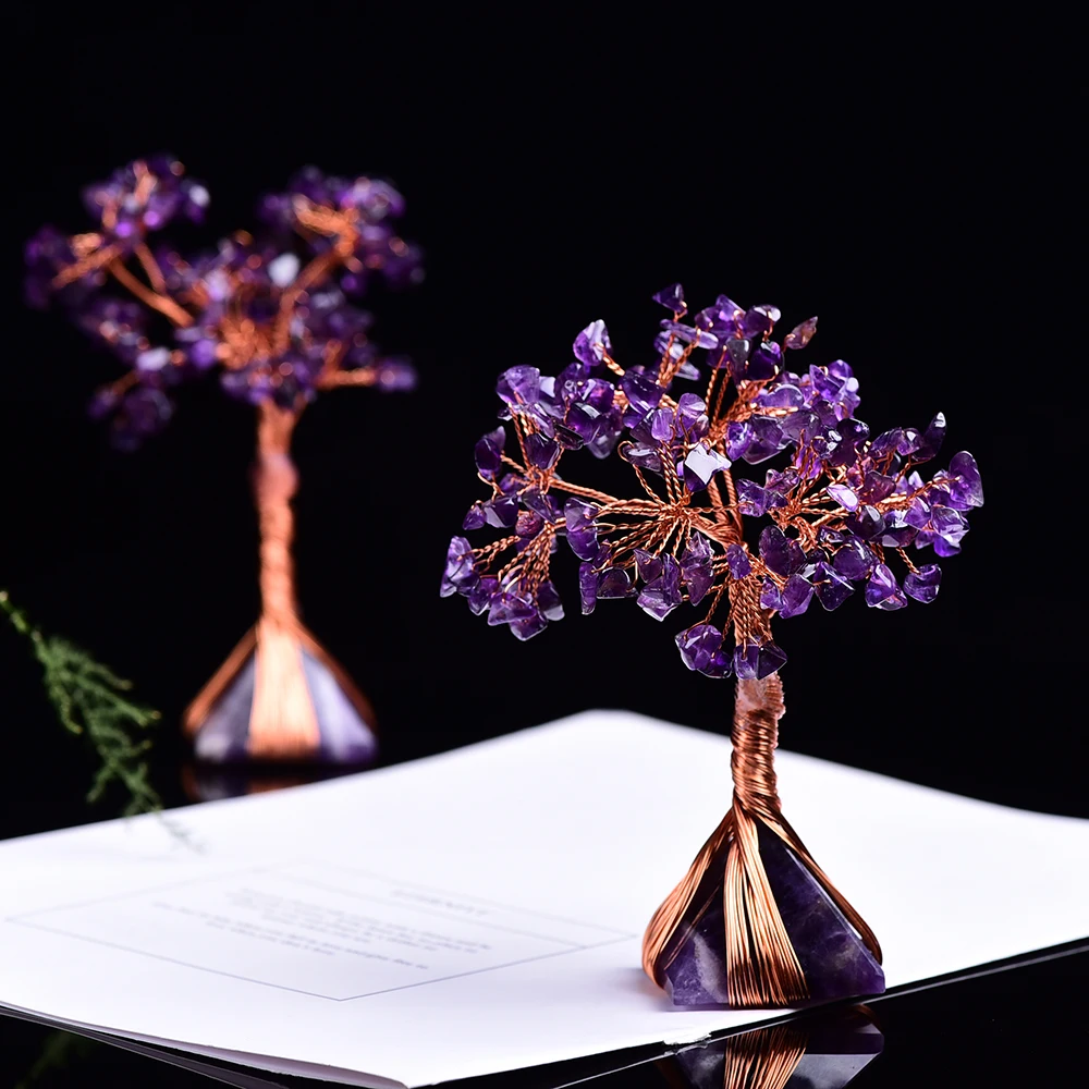 1 шт. исцеляющее Хрустальное дерево денег со сном пирамида из аметиста домашнее