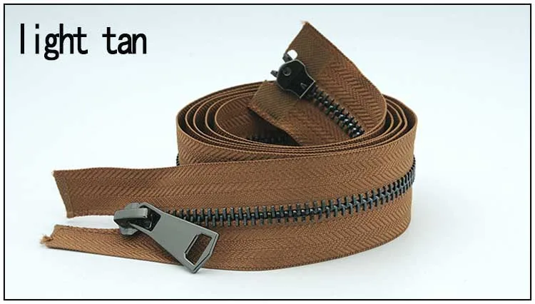 Blacklight tan Meetee 120 см 5# двойной слайдер застежки-молнии для шитья открытая металлическая молния Gunblack зубы куртка молния DIY 13 цветов A3-9 - Цвет: Blacklight tan