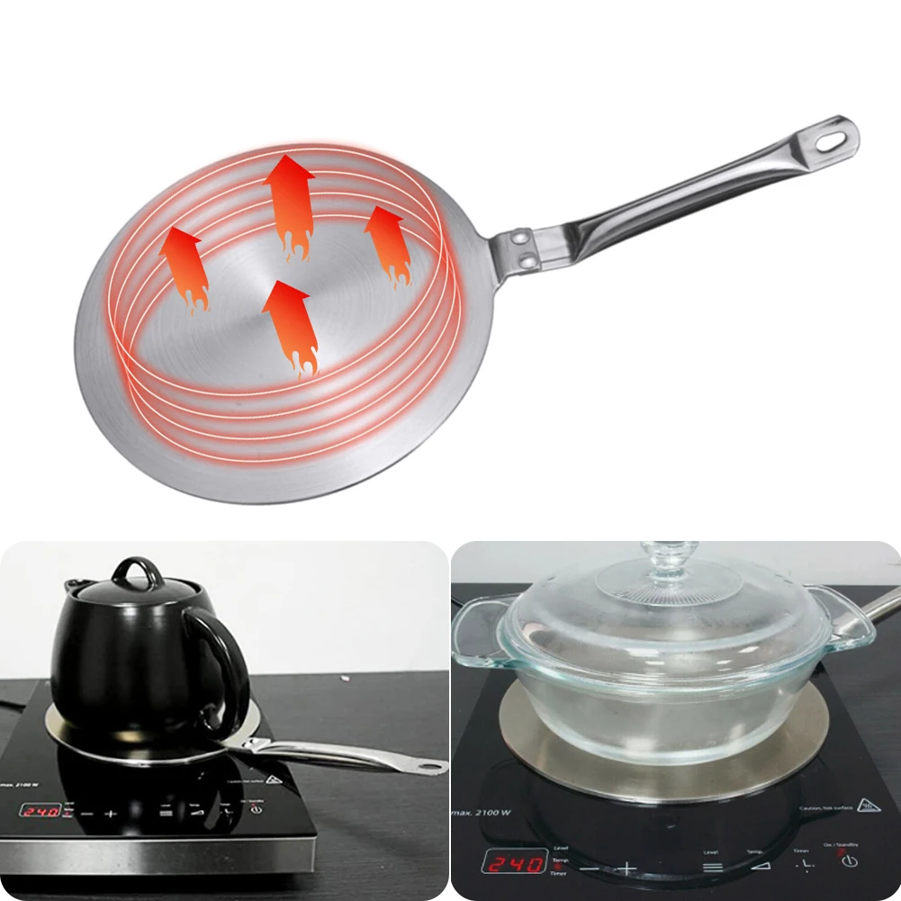 

20/22/24CM Stainless Steel Handle Heat Diffuser Stove Pan Gas Electric Slow Cook Ring Metal Household Supply Pad Coffee Pad Milk