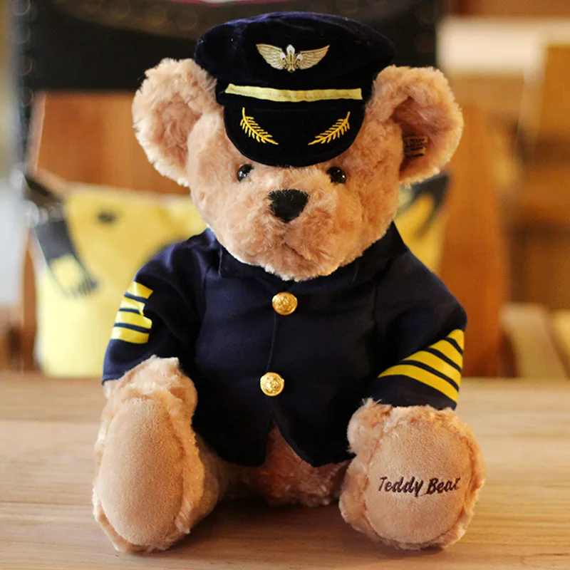 

Teddy Bear Plush Toys pilot plane captain police aviation Model Doll Girls Boys Christmas Present Stuffed Toy for Children Gifts