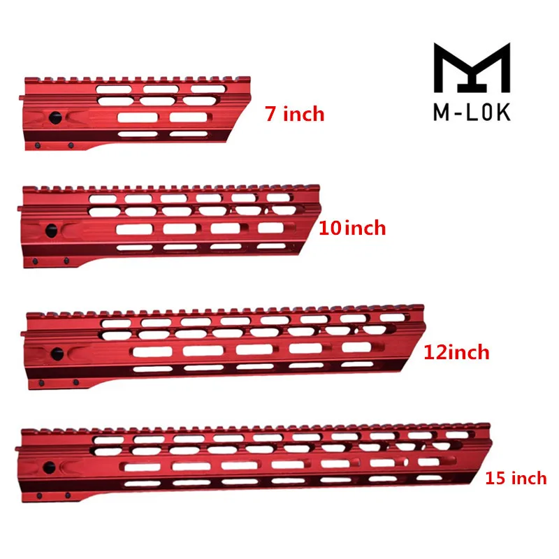 M-LOK mlok Handguard 7 10 12 15 дюймов AR15 M4 тонкий бесплатный поплавок Пикатинни MLOK .223 5 56 AR-15 |