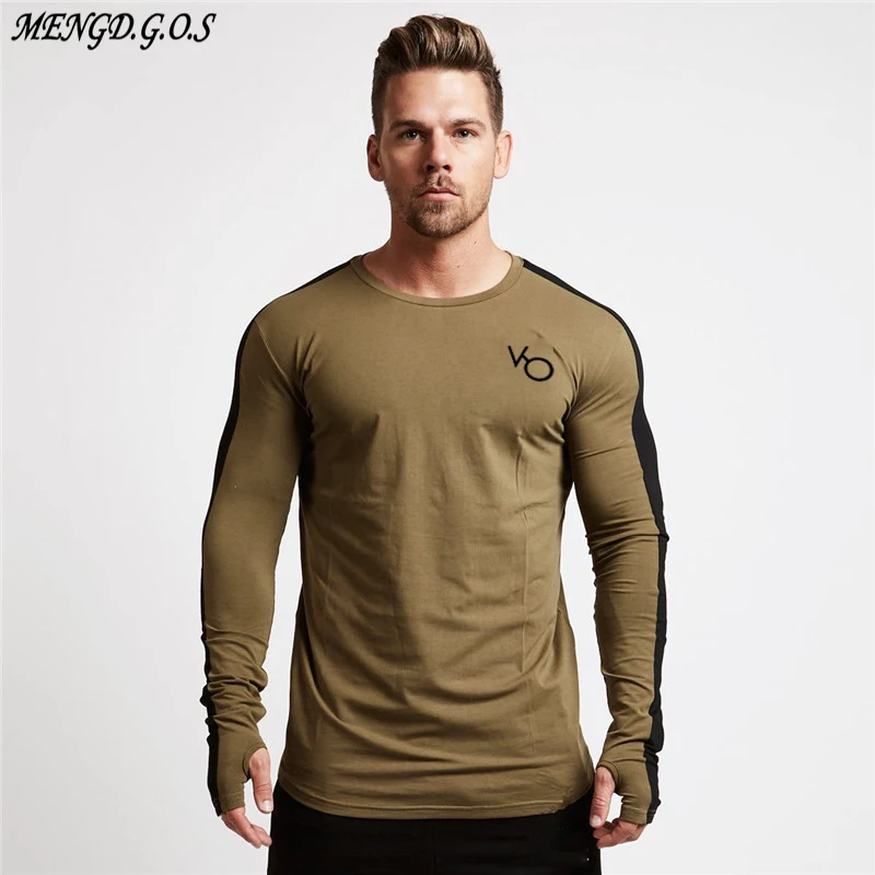 

Streetwear Fashion Men's T-shirt Jogger Casual Men's Clothing Gym Men's Sportswear Cotton Men's Long Sleeve T-shirt