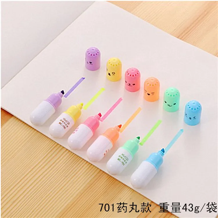 

Флуоресцентная ручка Minipill ручка флуоресцентного цвета ручка для рисования ручка для маркировки граффити ручка 6 цветов Набор