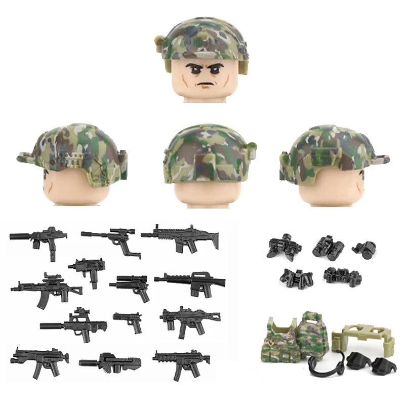 Militari US Delta Force soldati figure casco Building Blocks esercito forze speciali giungla MC armi mimetiche parte mattoni giocattolo