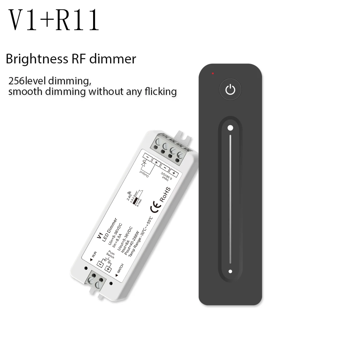 Мини DC 5V/12V/24V 8A PWM Беспроводной LED диммер контроллер + сенсорный РЧ пульт
