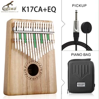 gecko kalimba thumb piano 17 keys solid camphor wood body musical instrument with eva case pickup learning book tune hammer