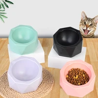 new geometry ceramic cat dog bowl dish no spill pet food water feeder cats small dogs pet accessory