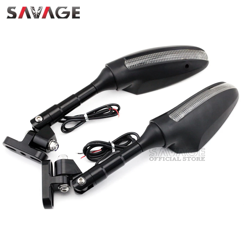 Зеркала заднего вида светодиодный сигнал поворота для KAWASAKI NINJA 650 400 2017-2021 300 ZX6R