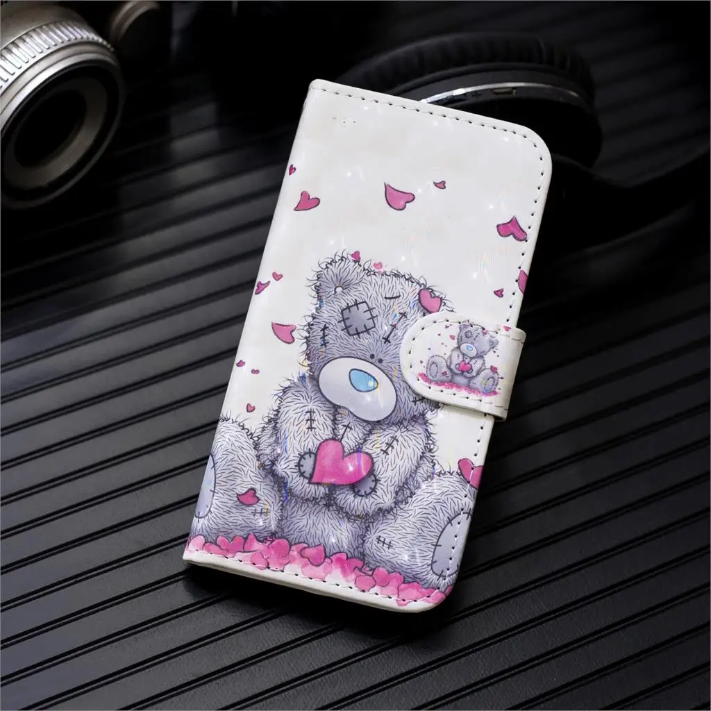 Love Panda 3D кожаный чехол для телефона для huawei P10 P20 P30 Коврики 10 20 30 Lite рro Y5 Y6 Y7 Prime P Smart Z флип-чехол, корпус - Цвет: Love Panda