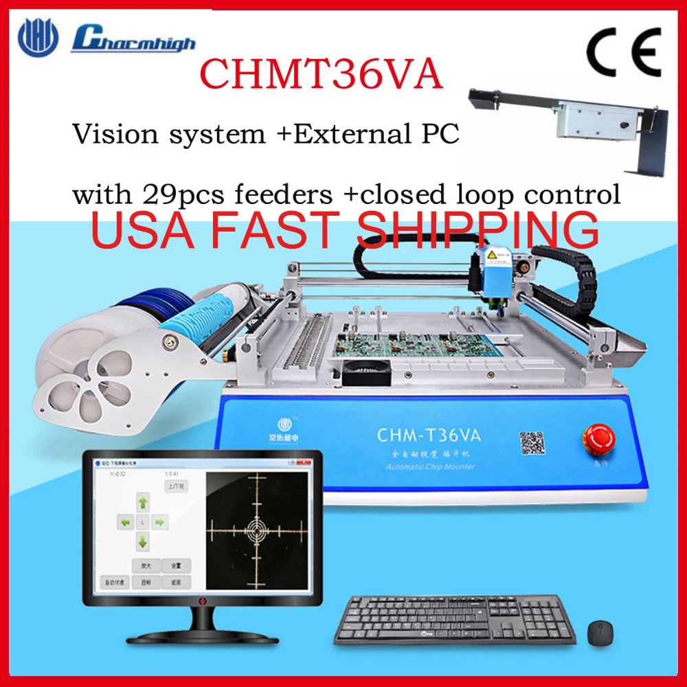 SMD SMT машина для подбора и установки с вибрационным питателем CHMT36VA (система