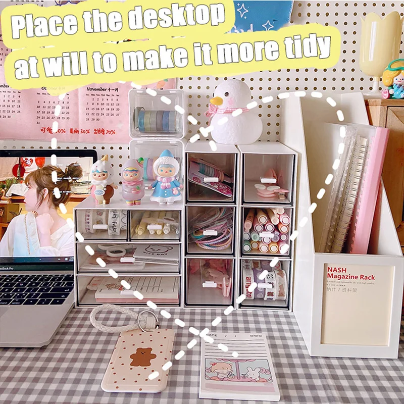 

Desktop Drawer Make Up Organizer Jewelry Desk Arrangement Artifact Home Office Stationery Small Box Lipstick Storage Box