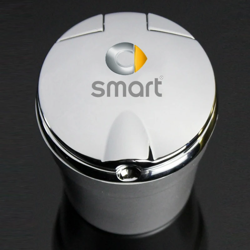 

4S Car Ashtray With Led Lights With Logo Creative Personality For smart fortwo forfour 453 451 450 Car accessories