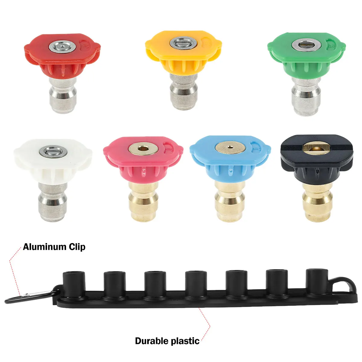 

Pressure Washer Nozzle 1/4 Inch Quick Connect Nozzle Holder Kit with Nozzle Holder 7 Spray Nozzle Tips