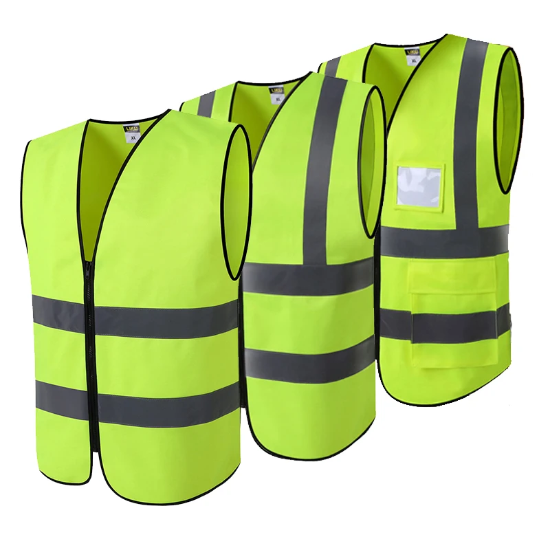 

Fluorescent Yellow Color Hi Viz Safety Vest Gilet Construction Traffic Worker Workwear Logo Printing for Over 5 Pieces