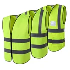 Флуоресцентный желтый защитный жилет Hi Viz, рабочая одежда для строительных работ, рабочая одежда с принтом логотипа для более 5 штук