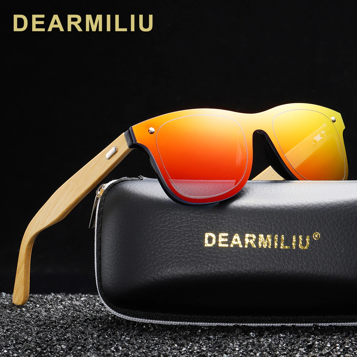 Солнцезащитные очки DEARMILIU Мужские Винтажные натуральные деревянные модные