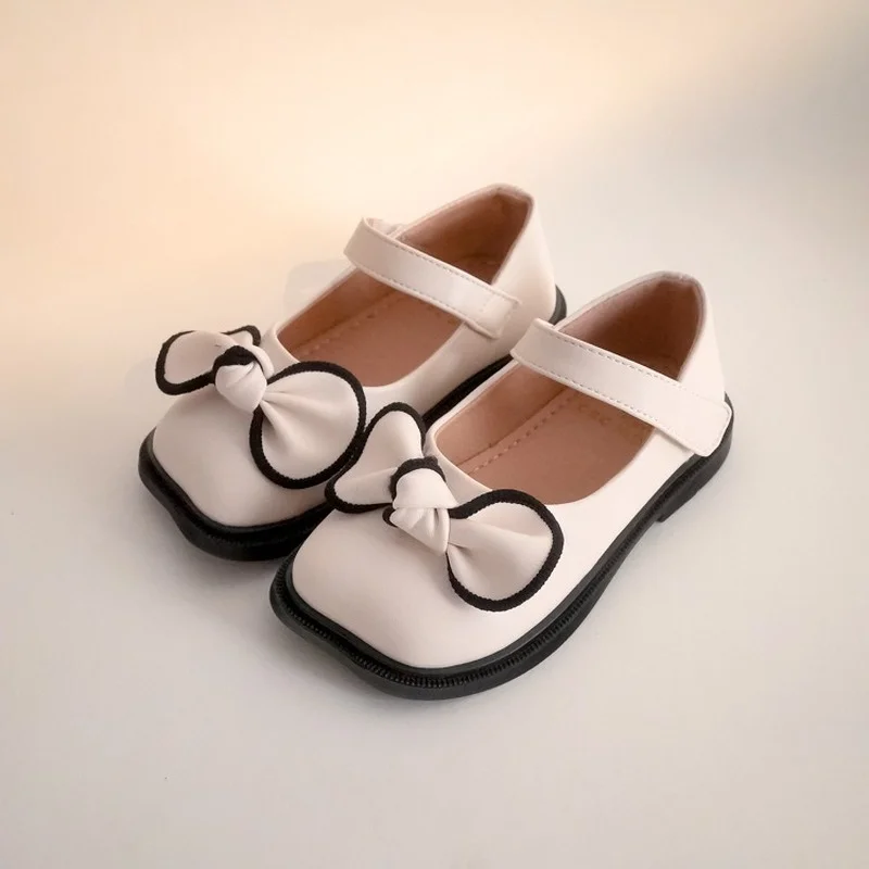 

Children Leather Shoes 2021 Autumnspring New Korean Kid Shoes Star Tgirl Single Shoes Little Bowknot Princess Shoes for Girl