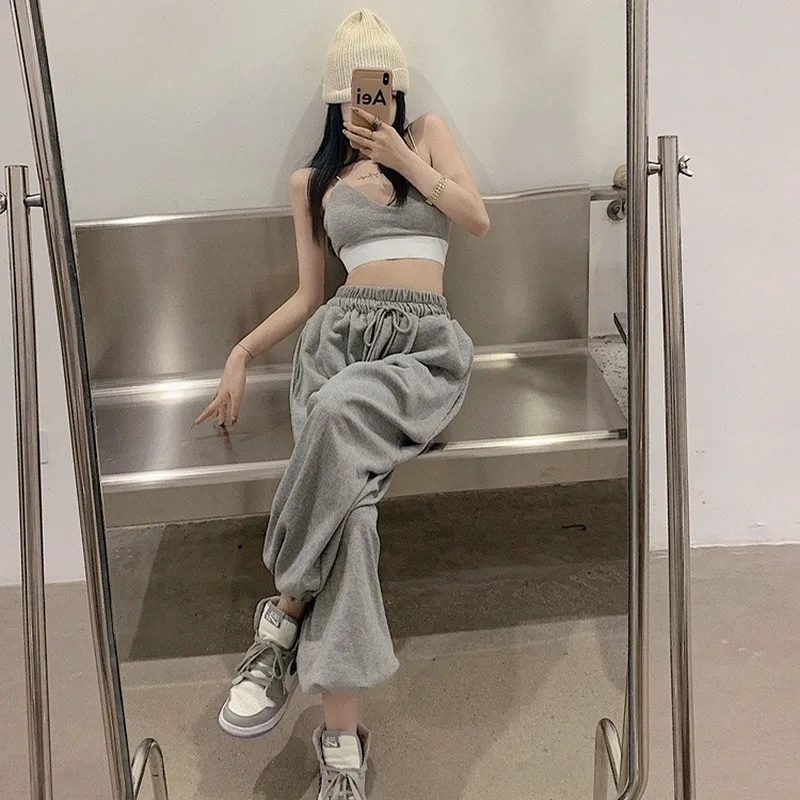 Брюки женские повседневные однотонные свободные универсальные длинные модные