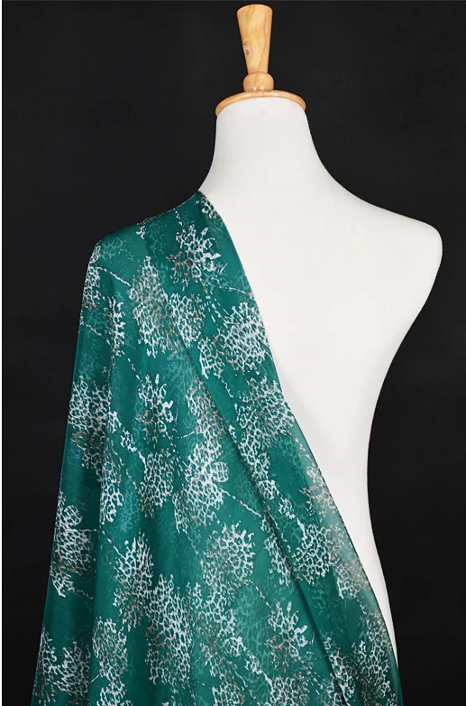 Telas 3d Цветы струйный принт шелк тутового шелкопряда шифоновая ткань для платья