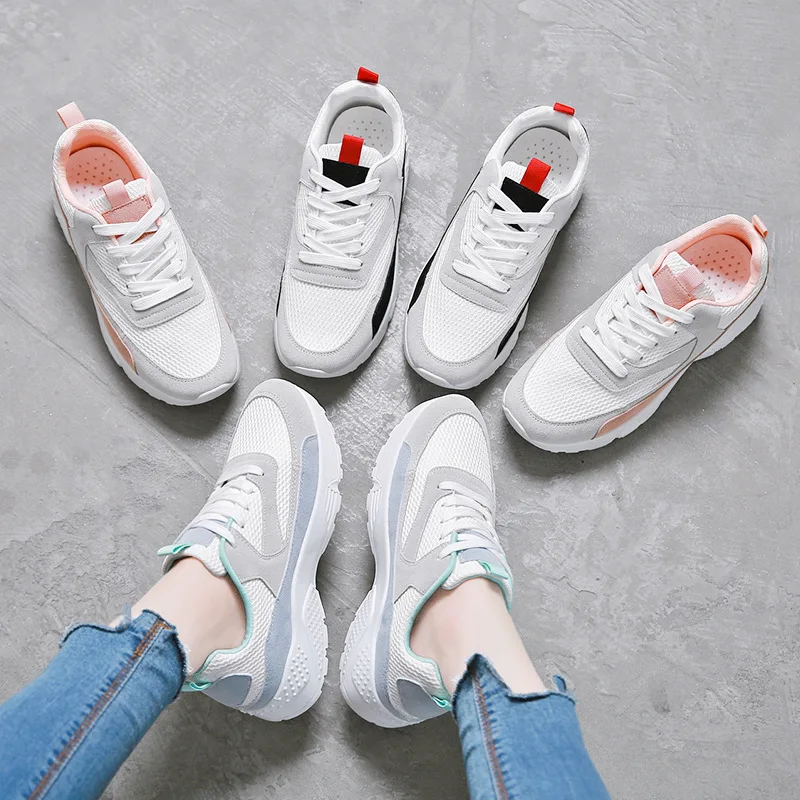 Модные летние кроссовки; женская обувь; zapatillas mujer; повседневные кроссовки; женская обувь; сетчатая дышащая женская обувь на шнуровке