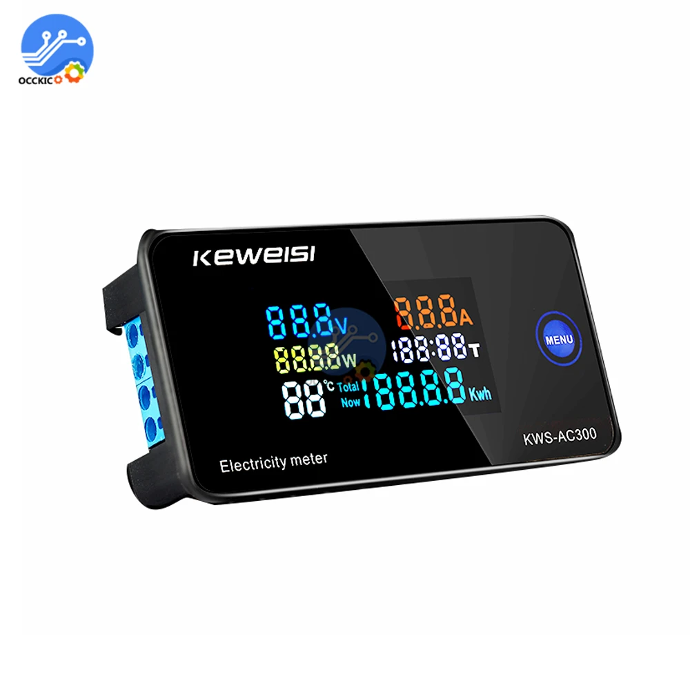 ЖК экран AC Напряжение Ток Мощность температура цифровой измеритель AC50 300V 10А