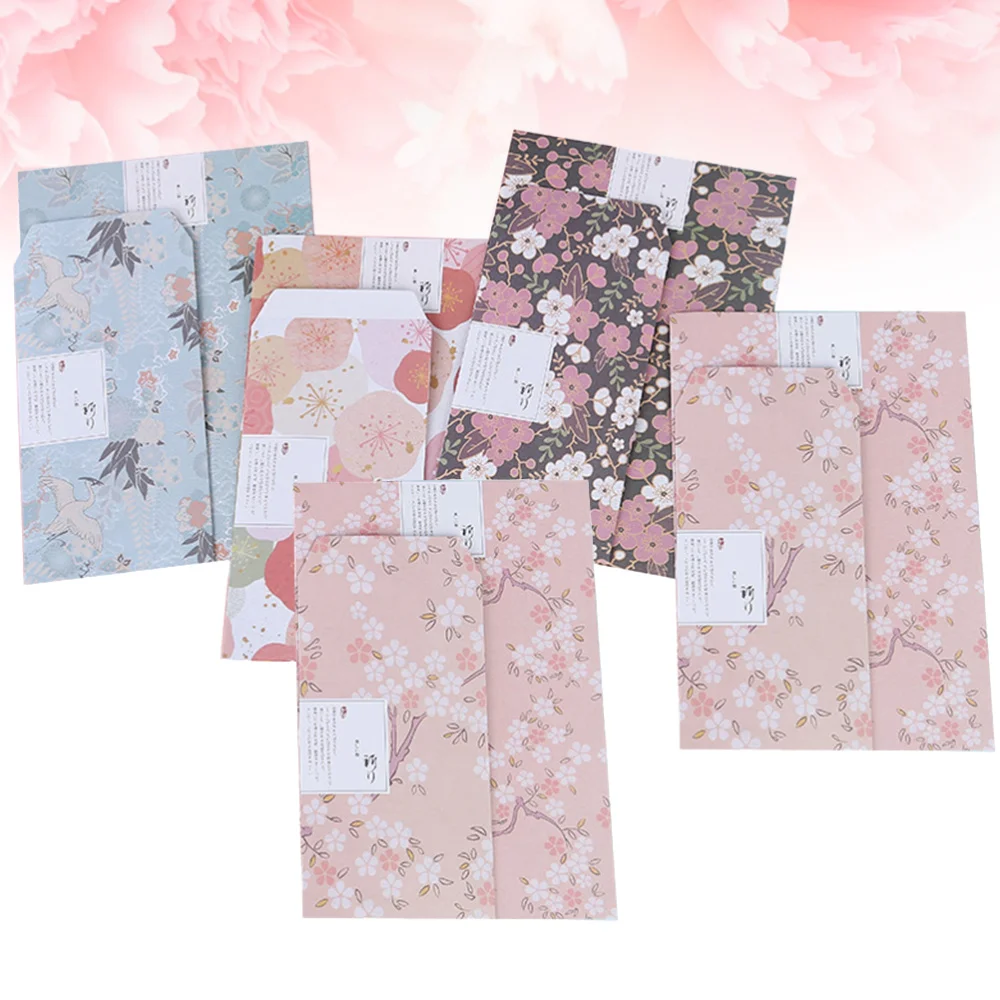 

45pcs/5 Sets A5 Flower Printing Envelope Letter Paper Note Paper Writing Paper Stationery Supplies (Random Style)