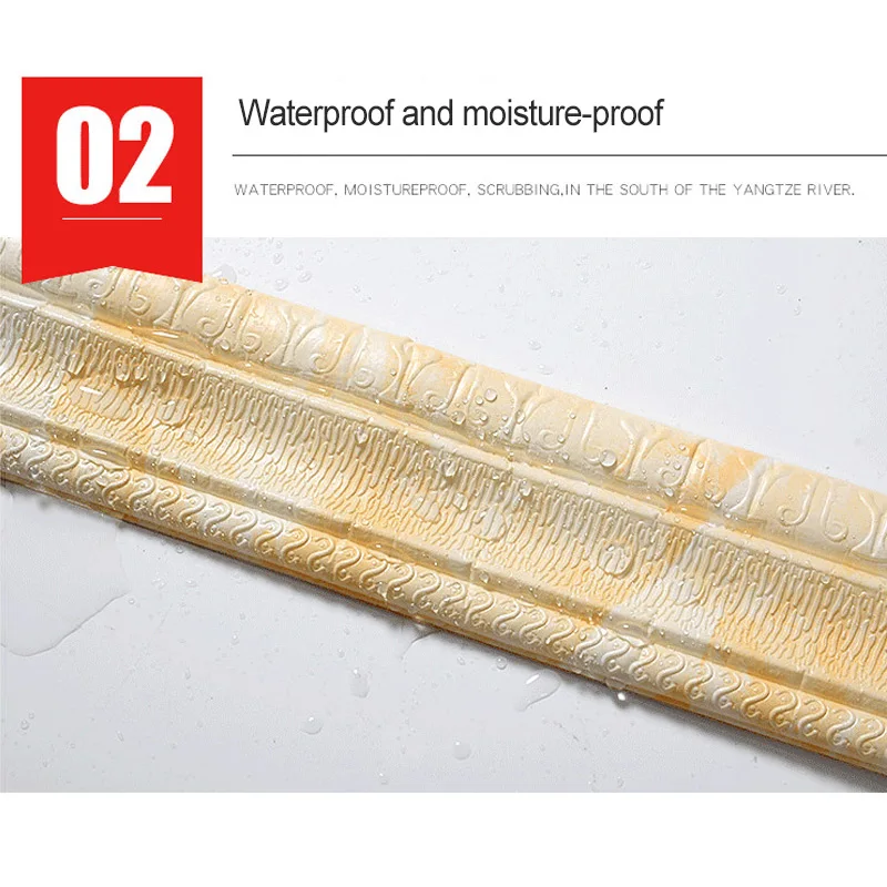 2.3m Border Wall Sticker Waterproof Top Corner Line Edge Strip Self-adhesive Foam Frame Tiles Wallpaper Home Decora | Дом и сад