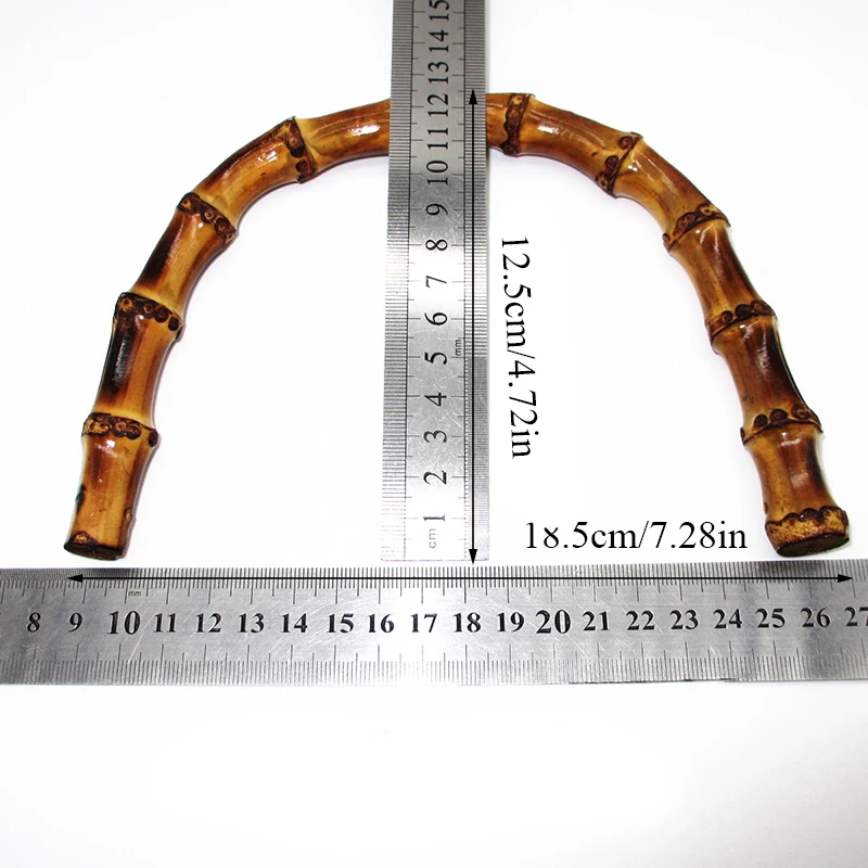 D Shape Handle for Handmade Handbag 1PC Bamboo Handle for Handcrafted Handbag Handles For DIY Bags Purse Frame 2 Colors