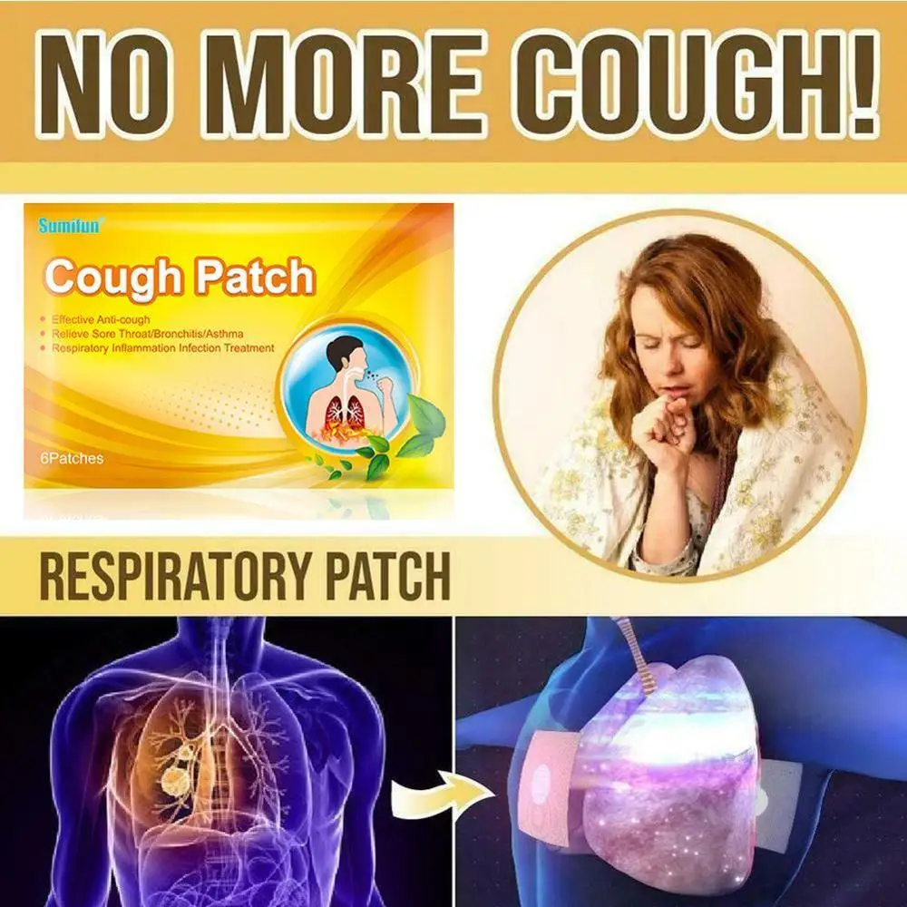 

6Patches Cough Patch Anti-Cough Patch Herbal Medical Sticker Excessive Relieve Plaster Coughing Suppress Asthma Phlegm R3L4