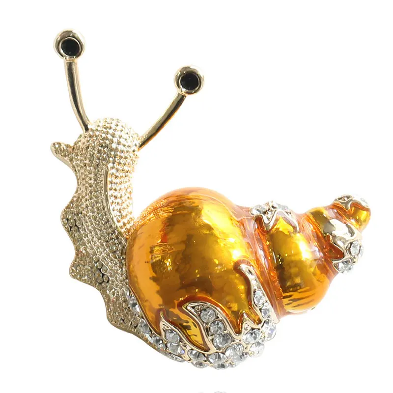 

Fashion cute golden snail brooch male and female student clothing school bag insect brooches holiday gift