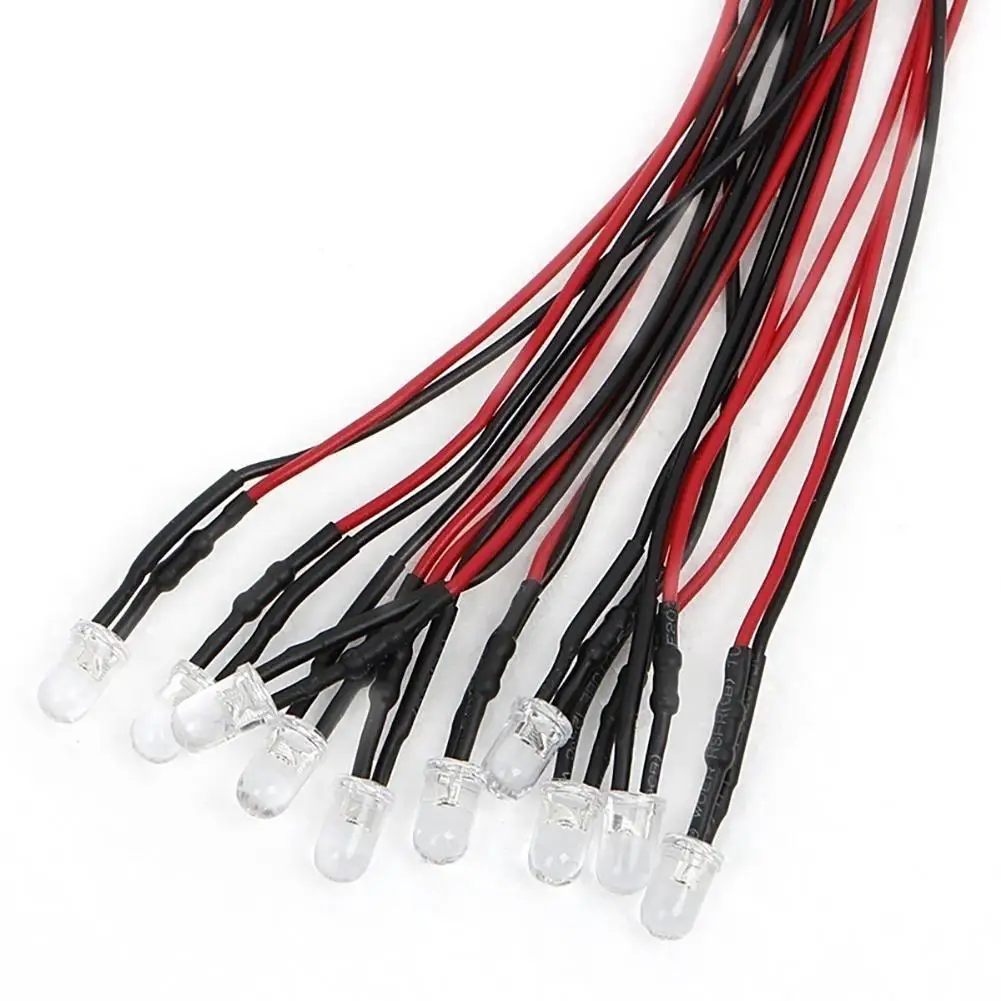

10pcs/lot 5 Colors DC 12V LED Diodes 20cm Pre Wired 5mm LED Light Lamp Bulb Prewired Emitting Diodes For DIY Home Decoration