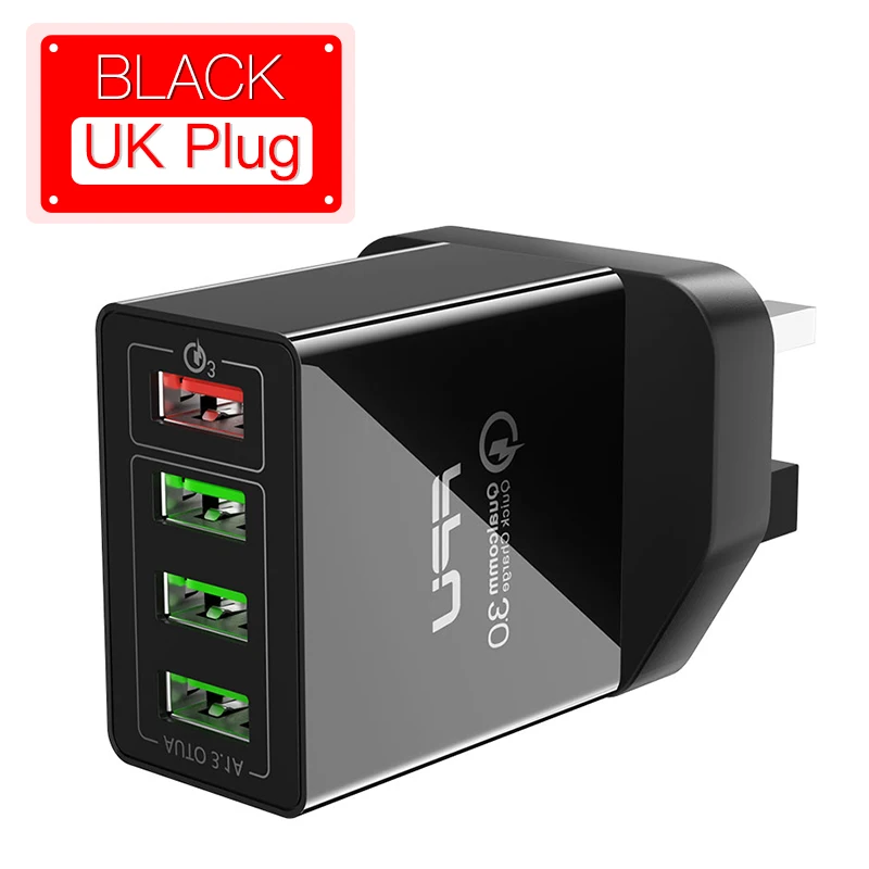 UK Plug - Black FPU Быстрая зарядка 4,0 3,0 USB зарядное устройство 48 Вт QC QC3.0 быстрое зарядное устройство настенный адаптер многопортовый портативный мобильный телефон зарядное устройство для Xiaomi - Тип штекера: UK Plug - Black