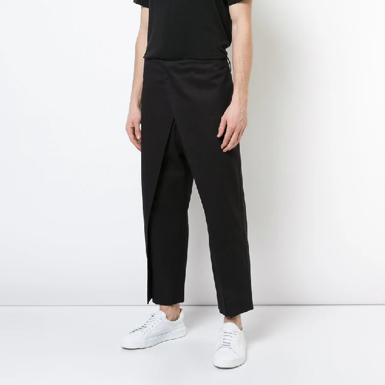 

New Men's clothing GD Hair Stylist fashion Stitching simple double decker pants plus size costumes