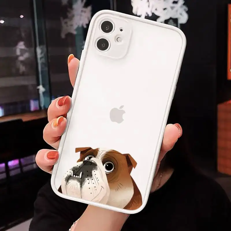 

Pug Dog French Bulldog cute pattern Phone Cases matte transparent For iphone 7 8 11 12 plus mini x xs xr pro max cover
