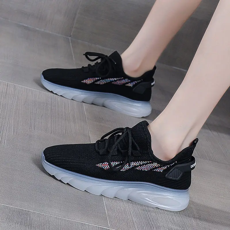 

Korean Fashion Mesh Breathable Coconut Women Shoes Non-Slip Woven Walking Sports Sneakers Casual Running Casual Vulcanized Shoes