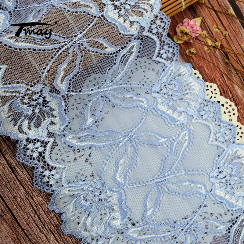 #1761 Floral Lace 18CM Wide 2 Yards/Lot Stretch Trim Elastic Ribbon Trimming DIY Wedding Gift Decoration | Дом и сад