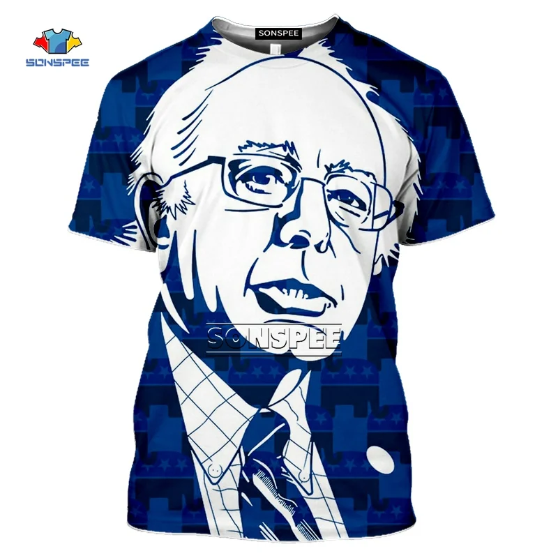 Bernie Sanders 2020 США футболка для мужчин с 3D принтом Мужская женская летняя Harajuku