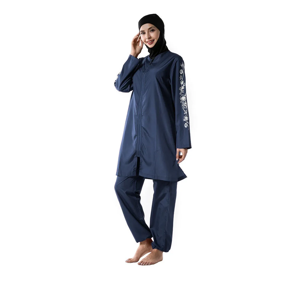 TaoBo 3PCS with Hat Muslim Swimsuit Long Sleeve Islamic Swim Wear M-3XL Bathing Suit Plus Size Burkinis Full Coverage Swimsuit