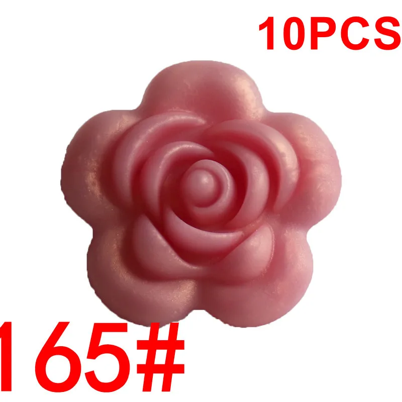 165 Metallic Red Fkisbox 10 шт. Силиконовые Розовые Детские зубные кольца BPA бесплатно цветок жемчуг бижутерия для прорезывания зубов DIY пустышка цепь очаровательные игрушки для кормления - Цвет: 165 Metallic Red