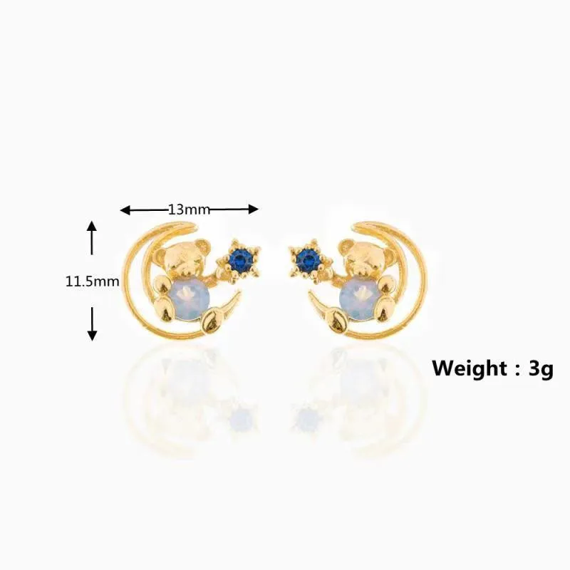 Серьги в виде Луны с животными 1 пара | Украшения и аксессуары