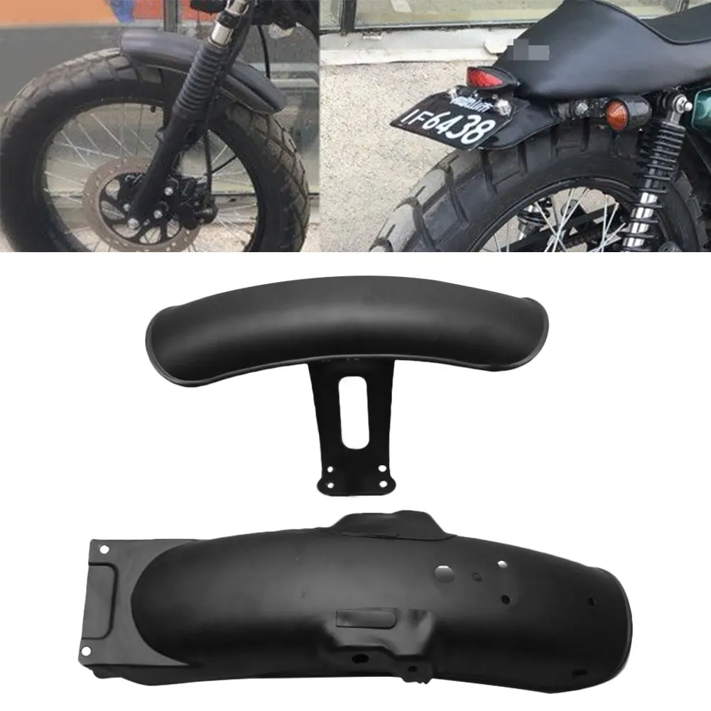 

1Set Black Metal Motorcycle Rear & Front Fender MudGuard Cover Protector Fit For CG125 Retro Modification
