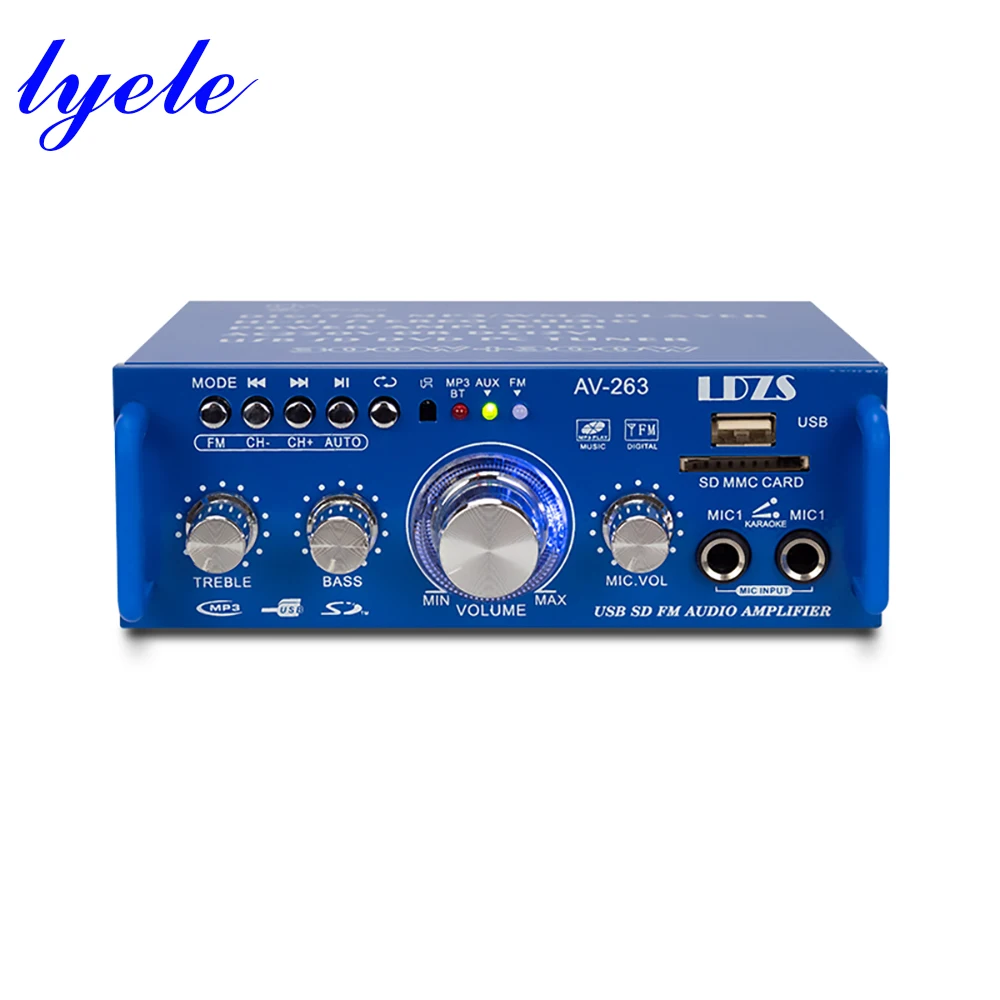 Миниатюрный домашний усилитель мощности HIFI 2 0 дюйма Bluetooth 5 поддержка USB/SD FM 12 В/220 В