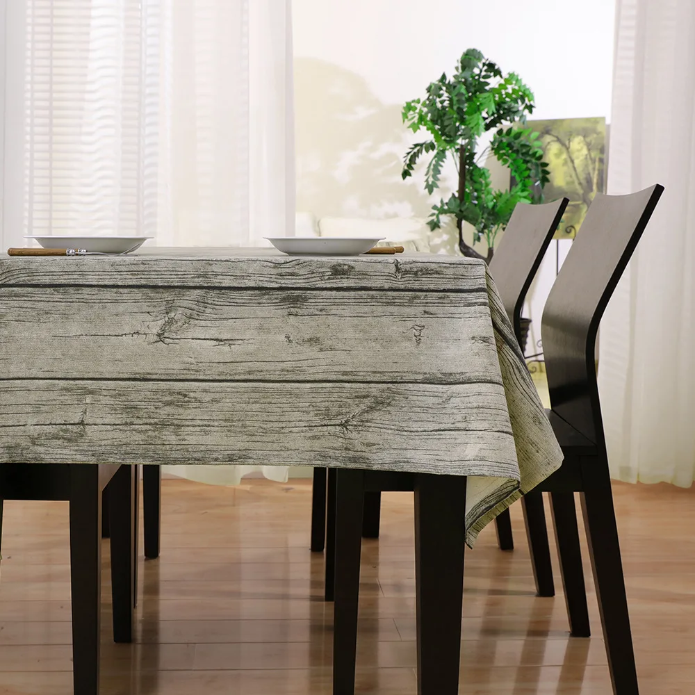 пвх скатерть прозрачная 2020 новая креативная деревянная печать полиэстер хлопок