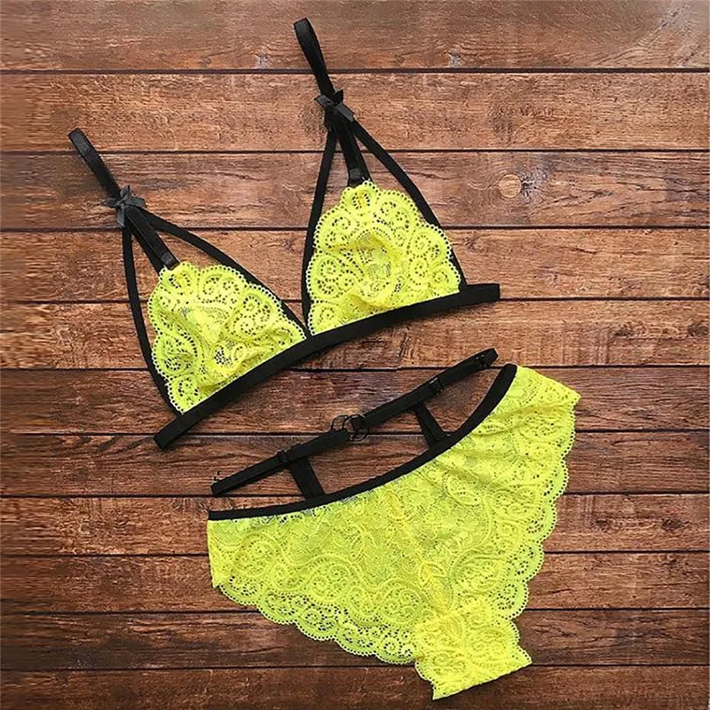 Горячая Распродажа ФЛУОРЕСЦЕНТНОЕ зеленое нижнее белье сексуальный полый